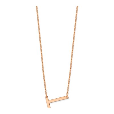 14K Rose Gold Letter T Necklace – view 2