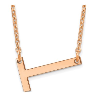 14K Rose Gold Letter T Necklace