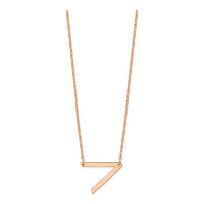 14K Rose Gold Small Letter V Necklace – view 2