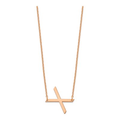 14K Rose Gold Letter X Necklace – view 2