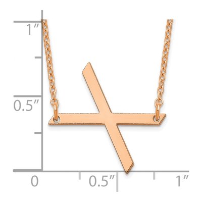 14K Rose Gold Letter X Necklace – view 3