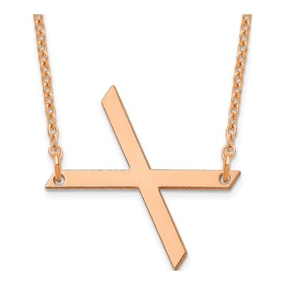 14K Rose Gold Letter X Necklace