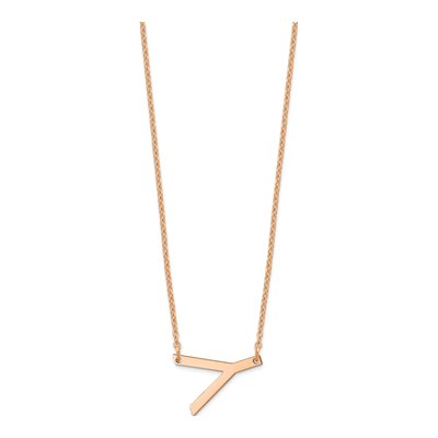 14K Rose Gold Small Letter Y Necklace – view 2