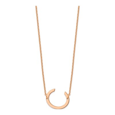 Rose Gold-Plated Sterling Silver Letter C Necklace – view 2