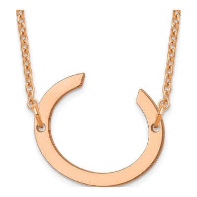 Rose Gold-Plated Sterling Silver Letter C Necklace