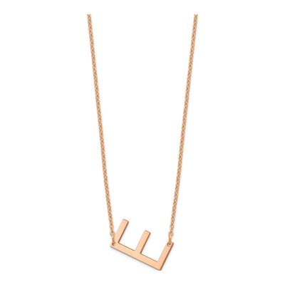 Rose Gold-Plated Sterling Silver Letter E Necklace – view 2