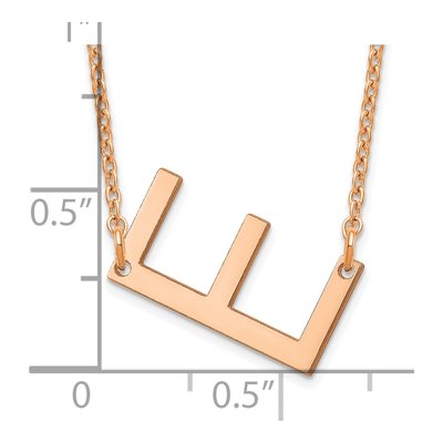 Rose Gold-Plated Sterling Silver Letter E Necklace – view 3