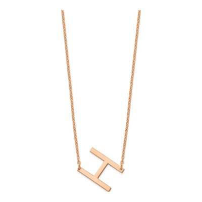 Rose Gold-Plated Sterling Silver Letter H Necklace – view 2
