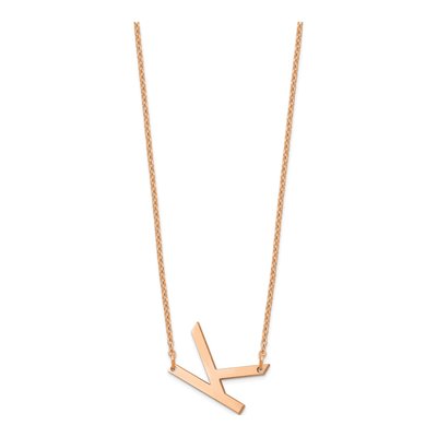 Rose Gold-Plated Sterling Silver Letter K Necklace – view 2