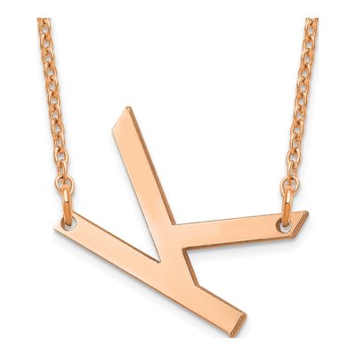 Rose Gold-Plated Sterling Silver Letter K Necklace