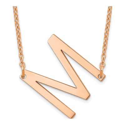 Rose Gold-Plated Sterling Silver Initial M Necklace