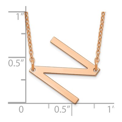 Rose Gold-Plated Sterling Silver Letter N Necklace – view 3