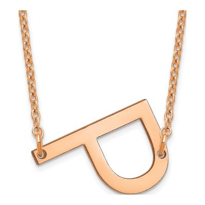 Rose Gold-Plated Sterling Silver Letter P Necklace