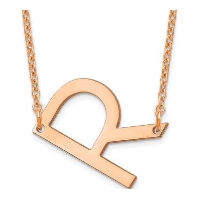 Rose Gold-Plated Sterling Silver Letter R Necklace