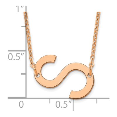 Rose Gold-Plated Sterling Silver Letter S Necklace – view 3