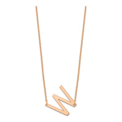 Rose Gold-Plated Sterling Silver Letter W Necklace – view 2