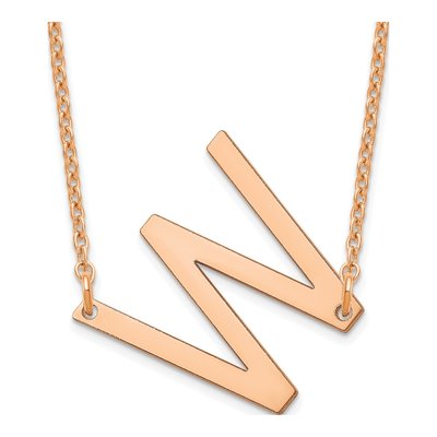 Rose Gold-Plated Sterling Silver Letter W Necklace