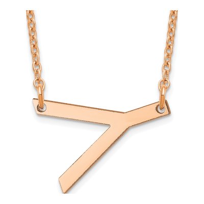 Rose Gold-Plated Sterling Silver Letter Y Necklace