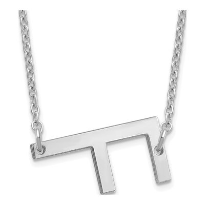Sterling Silver Small Letter F Necklace
