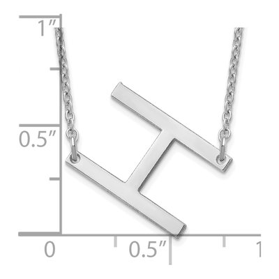 Sterling Silver Small Letter H Necklace – view 3