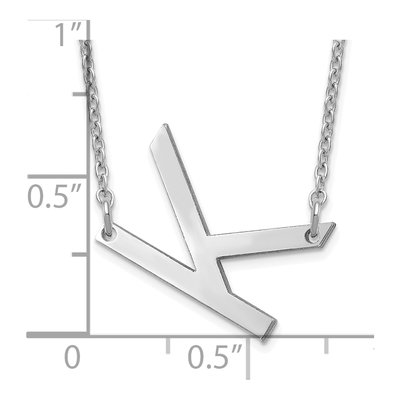 Sterling Silver Small Letter K Necklace – view 3