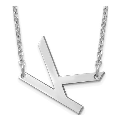 Sterling Silver Small Letter K Necklace