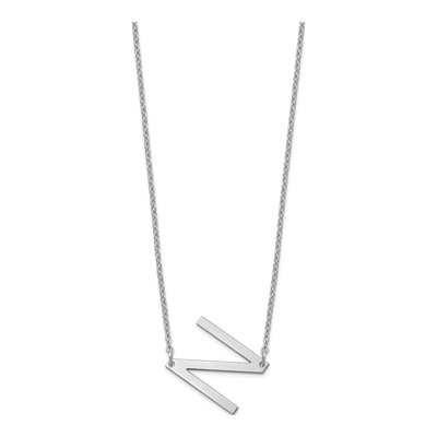 Sterling Silver Small Letter N Necklace – view 2