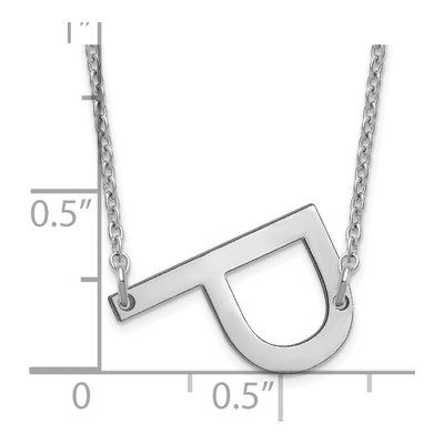 Sterling Silver Small Letter P Necklace – view 3