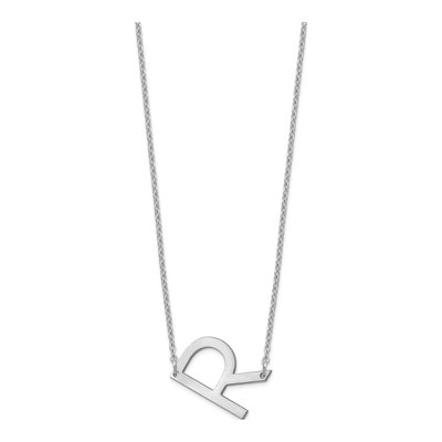 Sterling Silver Small Letter R Necklace – view 2