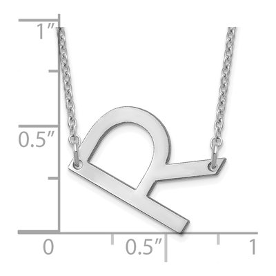Sterling Silver Small Letter R Necklace – view 3