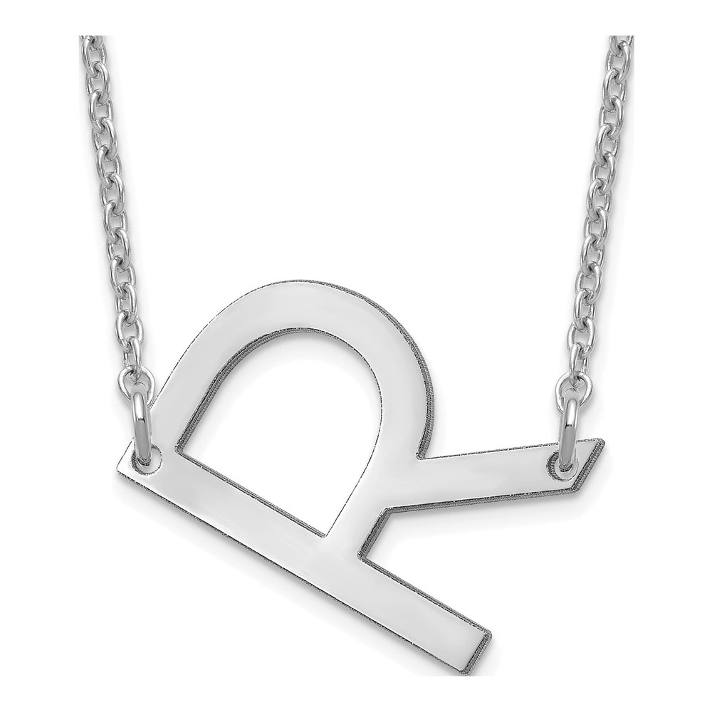 Sterling Silver Small Letter R Necklace