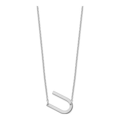 Sterling Silver Small Letter U Necklace – view 2