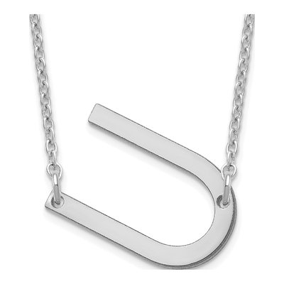 Sterling Silver Small Letter U Necklace