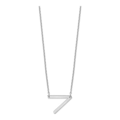 Sterling Silver Small Letter V Necklace – view 2