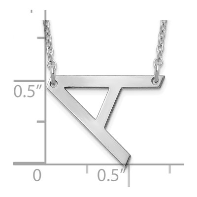 14K White Gold Small Letter A Necklace – view 3
