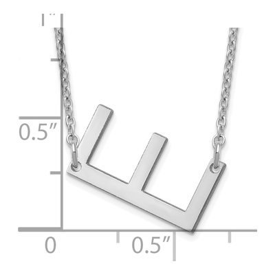 14K White Gold Small Letter E Necklace – view 3