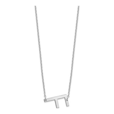 14K White Gold Letter F Necklace – view 2