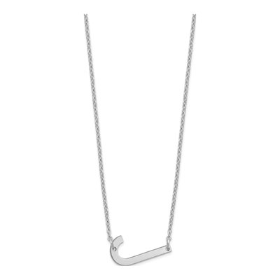 14K White Gold Small Letter J Necklace – view 2