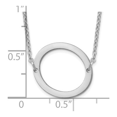 14K White Gold Small Letter O Necklace – view 3
