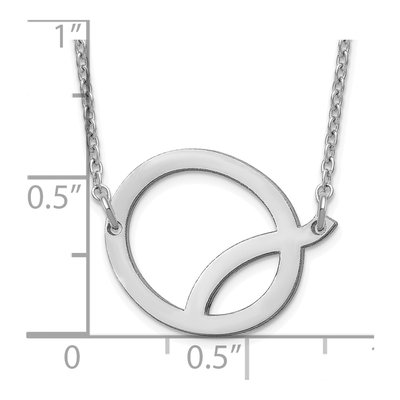 14K White Gold Letter Q Necklace – view 3
