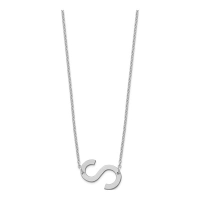 14K White Gold Small Letter S Necklace – view 2