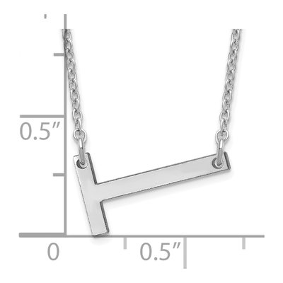 14K White Gold Small Letter T Necklace – view 3