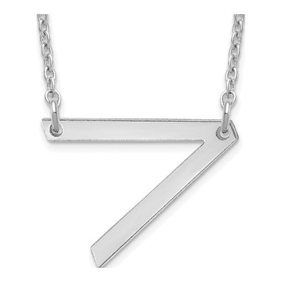 14K White Gold Letter V Necklace