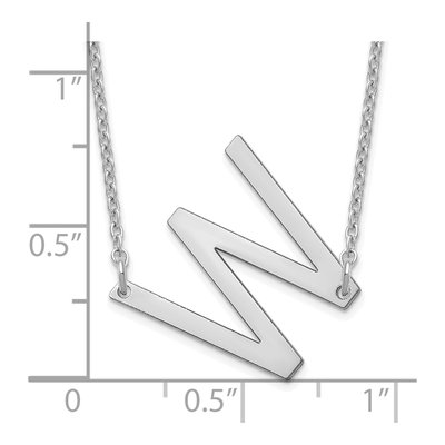 14K White Gold Letter W Necklace – view 3