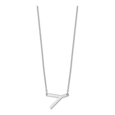 14K White Gold Letter Y Necklace – view 2