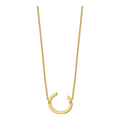 14K Yellow Gold Small Letter C Necklace – view 2