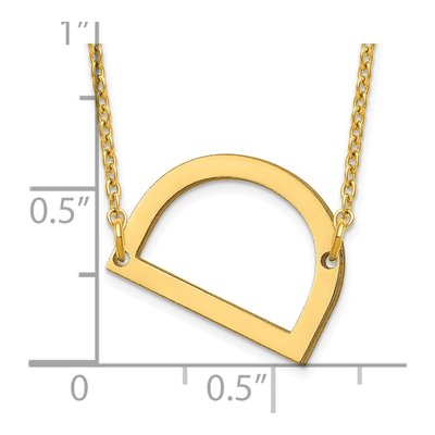14K Yellow Gold Small Letter D Necklace – view 3