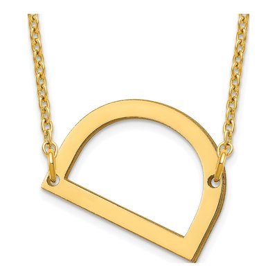 14K Yellow Gold Small Letter D Necklace