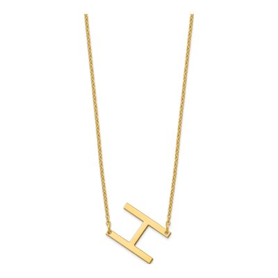 14K Yellow Gold Letter H Necklace – view 2