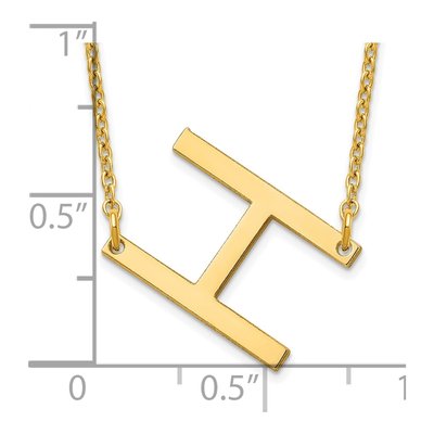 14K Yellow Gold Letter H Necklace – view 3